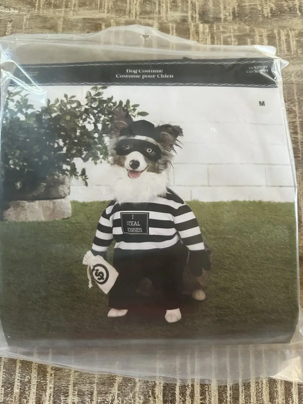 Burglar Dog Costume Sz M 